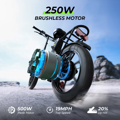 U4 Foldable Step-thru Electric Bike 500W Motor 88km Range