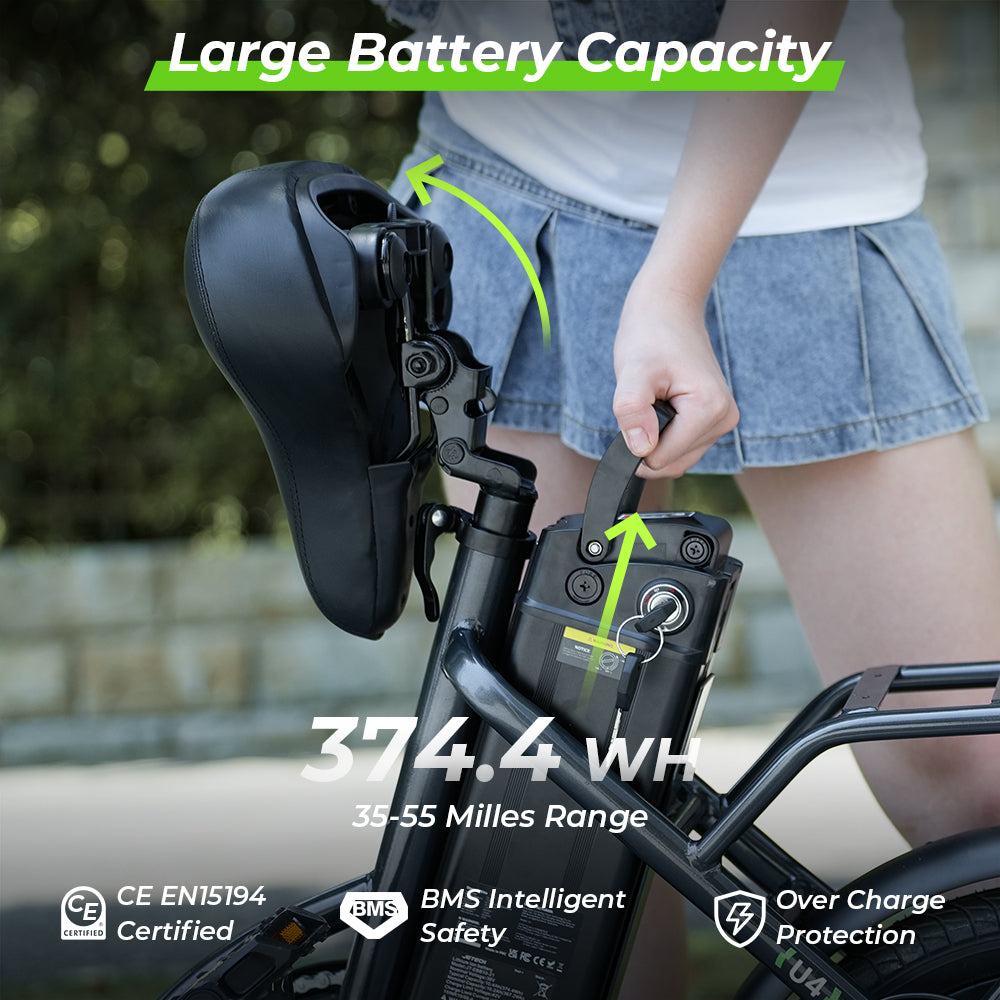 U4 Foldable Step-thru Electric Bike 500W Motor 88km Range