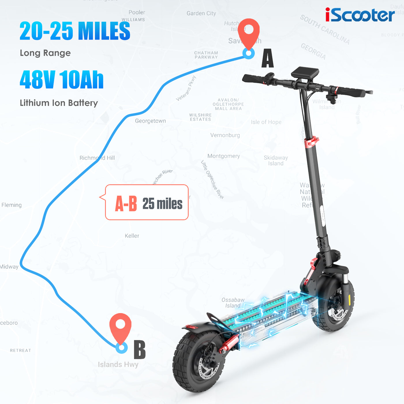 iscooter® iX3 800W Off Road Electric Scooter