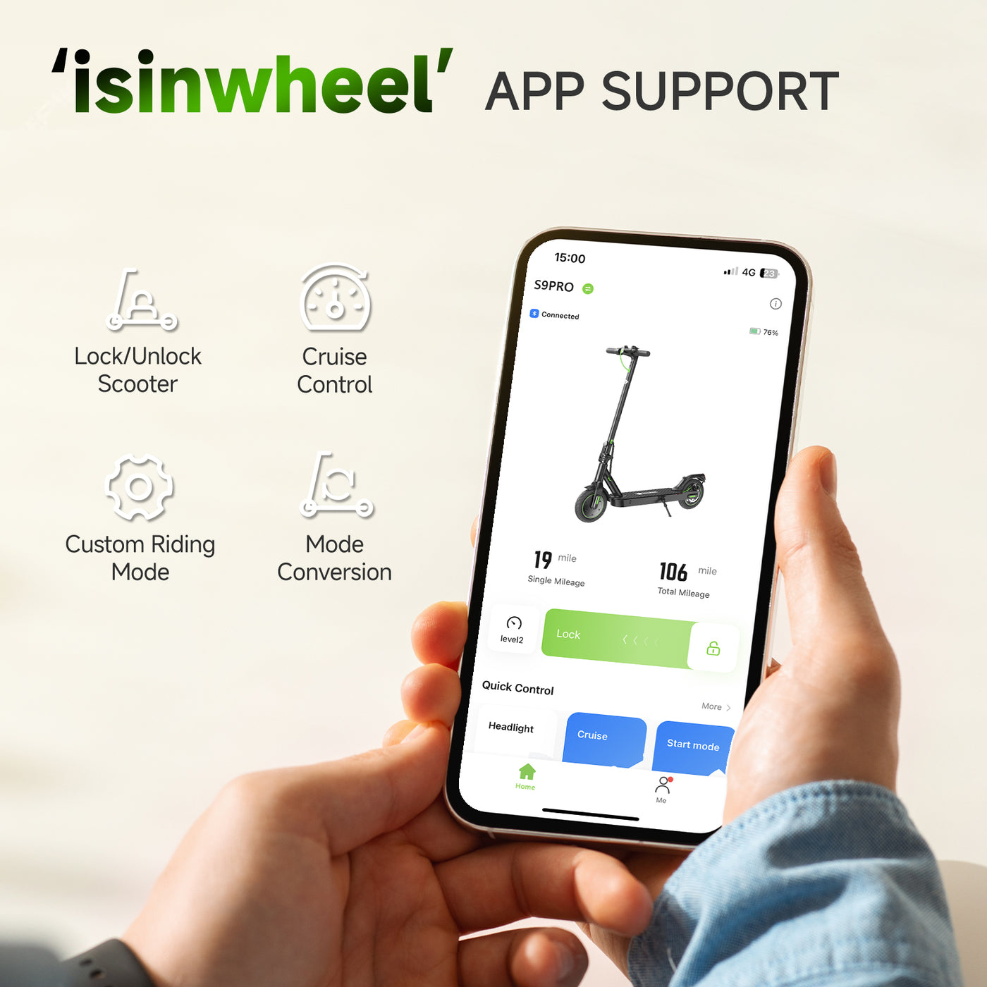 isinwheel® S9Pro Electric Scooter For Adults 350W