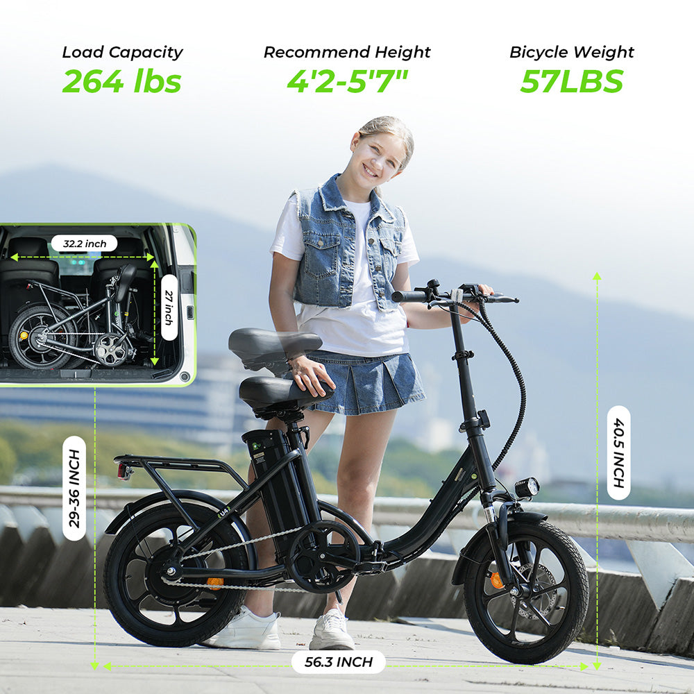 U4 Foldable Step-thru Electric Bike 500W Motor 88km Range