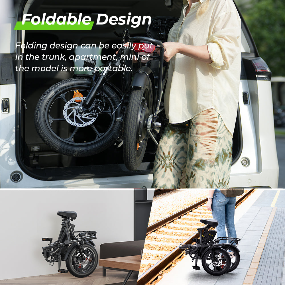 U4 Foldable Step-thru Electric Bike 500W Motor 88km Range