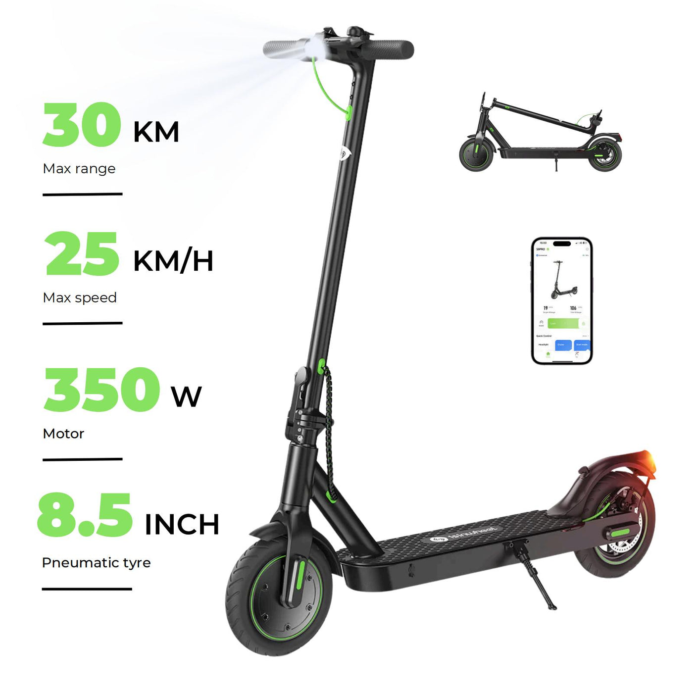 isinwheel® S9Pro Electric Scooter For Adults 350W